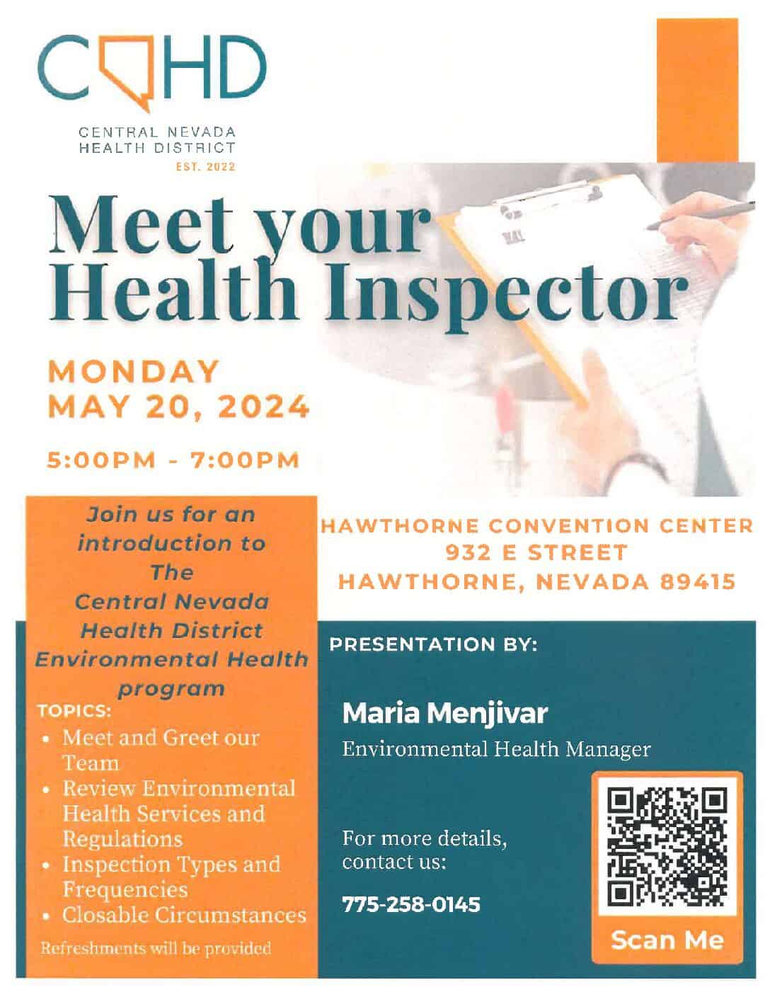 Meet Your Health Inspector May 20th!